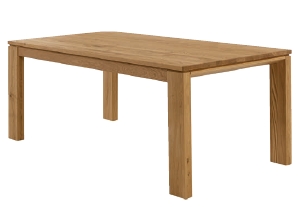 Rechteckiger Esstisch aus robustem Eichenholz mit klaren Linien und natürlichem Finish